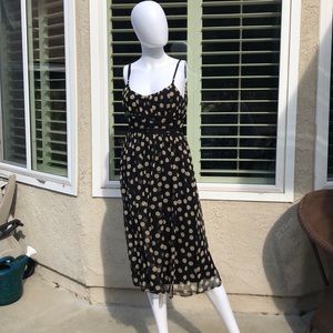 Jonathan Martin Black w Polka dots Midi Dress Sz M